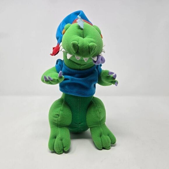 VINTAGE SLUMBER PARTY REPTAR 12" PLUSH RUGRATS DINOSAUR NICKELODEON 1996 VIACOM - Picture 2 of 6